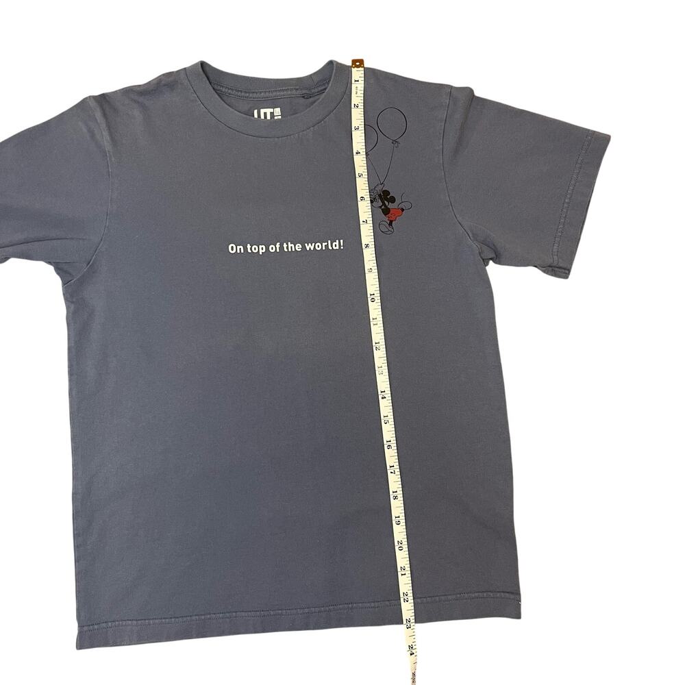 Uniqlo Disney Mickey Mouse Balloon‎ Graphic Tee Blue Cotton Casual Size XS - Picture 3 of 8